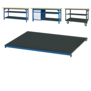 Workbench shelf covered with oilproof smooth rubber - average