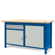 Workbench 1500 x 740: 1 cabinet S11, 1 cabinet S12 (2 drawers, 2 locers)