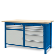 Workbench 1500 x 740: 1 cabinet S11, 1 cabinet S13 (7 drawers, 1 locker)