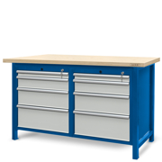 Workbench 1500 x 740: 2 cabinets S14 (8 drawers)