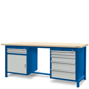 Workbench 2100 x 740: 1 cabinet S11, 1 cabinet S13 (7 drawers, 1 locker)