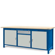 Workbench 2100 x 740: 2 cabinets S12, 1 cabinet S11 (2 drawers, 3 lockers)