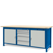 Workbench 2100 x 740: 2 cabinets S12, 1 cabinet S13 (5 drawers, 2 lockers)