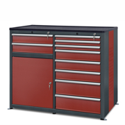 Workshop cabinet HSW05: 10 drawers, 1 door, 1 shelf