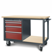 Workshop trolley HWW04: 1 cabinet S14 (4 drawers)