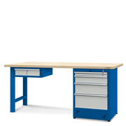 Workbench 2100 x 740: 1 cabinet H12, 1 drawer H13
