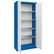 
Universal cabinet: 4 galvanised shelves, perforated boards