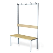 Free-standing bench with hangers - 5 triple hangers