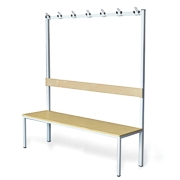 Free-standing bench with hangers - 7 triple hangers
