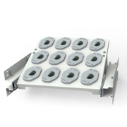 Slanted pull-out shelf with ISO 30 sockets for cabinets Cat. No. 27045 and 27046