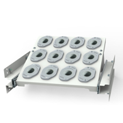 Slanted pull-out shelf with ISO 40 sockets for cabinets Cat. No. 27045 and 27046