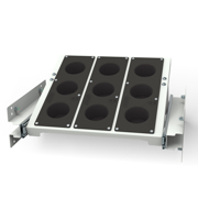 Slanted pull-out shelf with HSK 100 sockets for cabinets Cat. No. 27045 and 27046