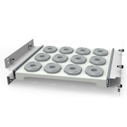 Straight  pull-out shelf with ISO 30 sockets for cabinets Cat. No. 27045 and 27046