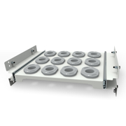 Straight  pull-out shelf with ISO 40 sockets for cabinets Cat. No. 27045 and 27046
