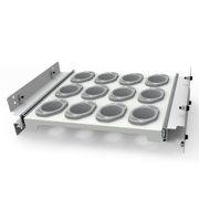 Straight  pull-out shelf with ISO 50 sockets for cabinets Cat. No. 27045 and 27046