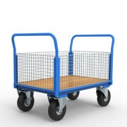 JOTKEL|12907|Wózek platformowy skrzynkowy 1050 x 1043 x 700 z bokami z siatki stalowej