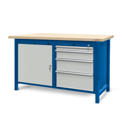 Workbench 1500 x 740: 1 cabinet S12, 1 cabinet S14 (4 drawers, 1 locker)