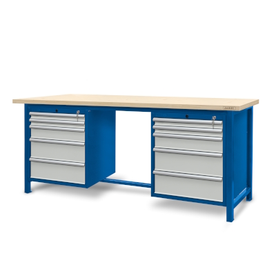 Workbench 2100 x 740: 2 cabinets S13 (10 drawers)
