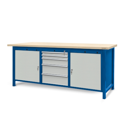 JOTKEL|22124|Workbench 2100 x 740: 2 cabinets S12, 1 cabinet S13 (5 drawers, 2 lockers)