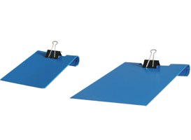 Metal hangers for documents adapted to be hung on platform holders