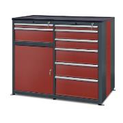 Szafka warsztatowa HSW05: szuflady: 2xS60, 2xS120, 3xS180, 1xS240, 1 drzwi