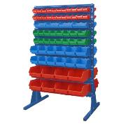 Stojak z pojemnikami dwustronny 940x690x1540 [mm] (124 pojemniki)