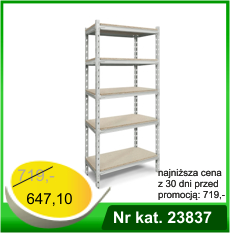 Regał metalowy wtykowy - 5 półkowy – Nr kat. 23837