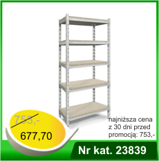 Regał metalowy wtykowy - 5 półkowy – Nr kat. 23839