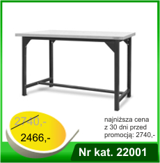 Stół warsztatowy HSS03 - Nr kat. 22001 - RAL 7016, blat inox