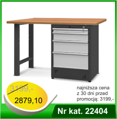 Stół warsztatowy HSS07 - Nr kat. 22404 - RAL 7016, blat klejonka bukowa