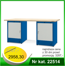 Stół warsztatowy HSS08 - Nr kat. 22514 - RAL 5005, blat lakierowany