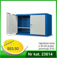 Szafka narzędziowa mocowana na listwach perforowanych lub nadbudowe stołu warsztatowego – Nr kat. 23614-RAL 5005