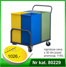Wózek z pojemnikami do segregacji odpadów  - Nr kat. 80229